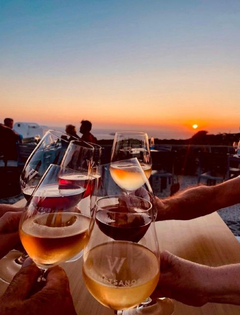 Santorini: Tour of Wineries with Wine Tasting & Food - The final stop: wine at sunset