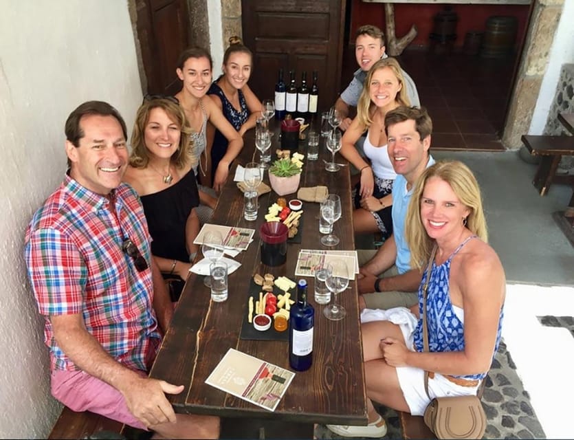 Santorini: Wine Tasting Tour with Snacks - Transport, timing, and pickup details