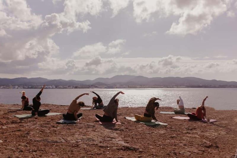 Secret Cove Yoga and Cava Experience in Ibiza Crystal Waters - Walking down to the secluded cove