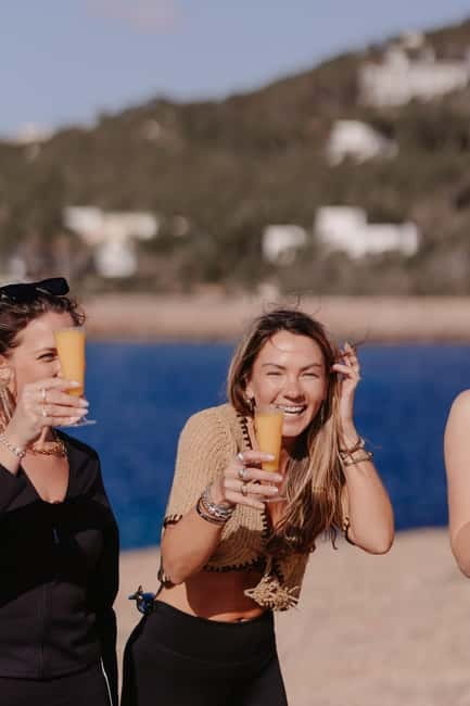 Secret Cove Yoga and Cava Experience in Ibiza Crystal Waters - Cava, juice, and a relaxed finish
