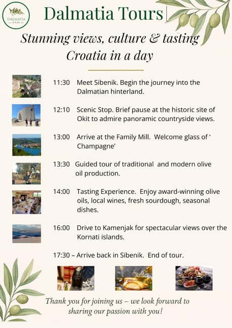 Šibenik: Croatia in a Day, Vistas, History, Olive Oil, Wine - Key Points at a Glance
