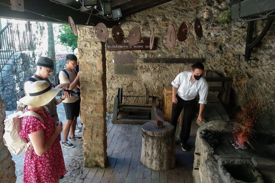 Split: Krka National Park Full-Day Tour with Wine Tasting - Wine and family food in Plastovo