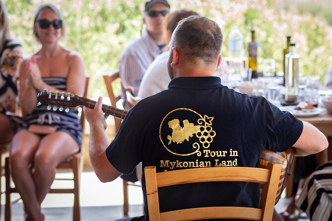 Tour and Wine Tasting in Mykonian Land - The tasting table: wine, olives, bread, and local food