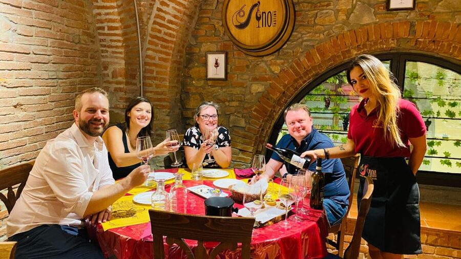 Wine Tasting Experience with Three Types of Tuscan Wine - The hosts make the short format work